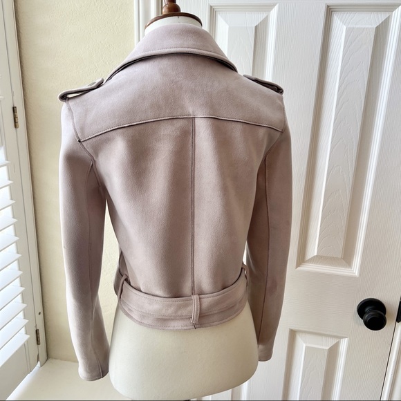 Zara Light Pink Suede Moto Jacket - Picture 11 of 16
